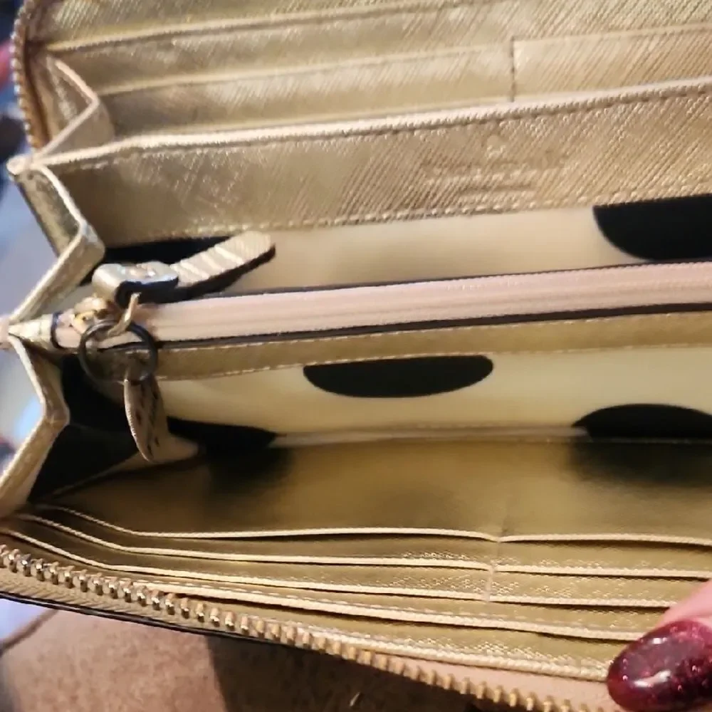 Kate Spade Metallic Gold Zip Wallet